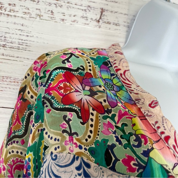 Johnny Was Multicolor Floral Button Long Sleeve Dress - Picture 5 of 14